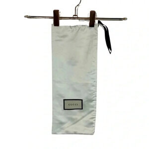 Gucci Satin Logo Drawstring 15.5” x 6.125” Dustbag Storage Dust Bag